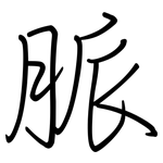 脈: Regelschrift (mit dem Füllfederhalter)