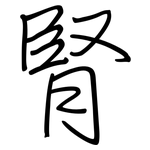 腎: Regelschrift (mit dem Füllfederhalter)