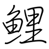 鯉: Regelschrift (mit dem Füllfederhalter)
