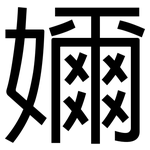 嬭: Grotesk