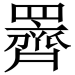 䍤: Serifenschrift (Songti/Mingti)