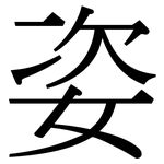 姿: Serifenschrift (Songti/Mingti)