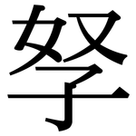 孥: Serifenschrift (Songti/Mingti)