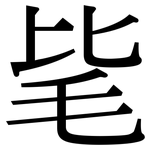 毞: Serifenschrift (Songti/Mingti)
