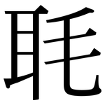 毦: Serifenschrift (Songti/Mingti)