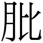 肶: Serifenschrift (Songti/Mingti)