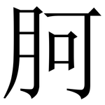 胢: Serifenschrift (Songti/Mingti)