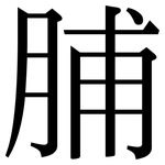 脯: Serifenschrift (Songti/Mingti)
