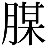 腜: Serifenschrift (Songti/Mingti)