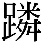 蹸: Serifenschrift (Songti/Mingti)