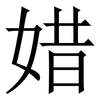 㛭: Serifenschrift (Songti/Mingti)