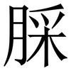 䐆: Serifenschrift (Songti/Mingti)