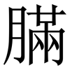 䐽: Serifenschrift (Songti/Mingti)