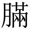 䐽: Serifenschrift (Songti/Mingti)