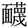 䩏: Serifenschrift (Songti/Mingti)