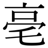 亳: Serifenschrift (Songti/Mingti)