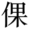 倮: Serifenschrift (Songti/Mingti) 倮: Serifenschrift (Songti/Mingti)