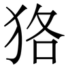 狢: Serifenschrift (Songti/Mingti) 狢: Serifenschrift (Songti/Mingti)
