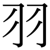 羽: Serifenschrift (Songti/Mingti)