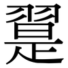 翨: Serifenschrift (Songti/Mingti)