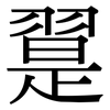 翨: Serifenschrift (Songti/Mingti)