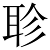 聄: Serifenschrift (Songti/Mingti) 聄: Serifenschrift (Songti/Mingti)