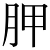 胛: Serifenschrift (Songti/Mingti)