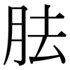 胠: Serifenschrift (Songti/Mingti)