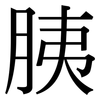 胰: Serifenschrift (Songti/Mingti)
