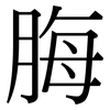脢: Serifenschrift (Songti/Mingti)