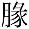 腞: Serifenschrift (Songti/Mingti)
