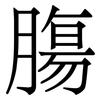 膓: Serifenschrift (Songti/Mingti) 膓: Serifenschrift (Songti/Mingti)