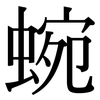 蜿: Serifenschrift (Songti/Mingti)