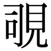 覗: Serifenschrift (Songti/Mingti)