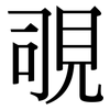 覗: Serifenschrift (Songti/Mingti)