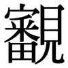 覾: Serifenschrift (Songti/Mingti)