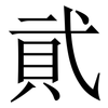貮: Serifenschrift (Songti/Mingti) 貮: Serifenschrift (Songti/Mingti)