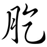 肐: Semi-Kursivschrift