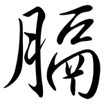 膈: Semi-Kursivschrift