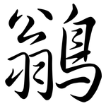 鶲: Semi-Kursivschrift