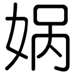娲: Gerundet