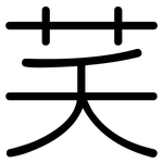 芺: Gerundet