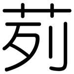 茢: Gerundet