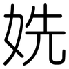 姺: Gerundet