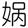 娲: Gerundet