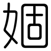 婟: Gerundet