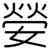 嫈: Gerundet
