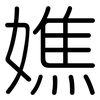 嫶: Gerundet