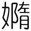 嫷: Gerundet