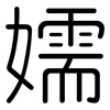 嬬: Gerundet